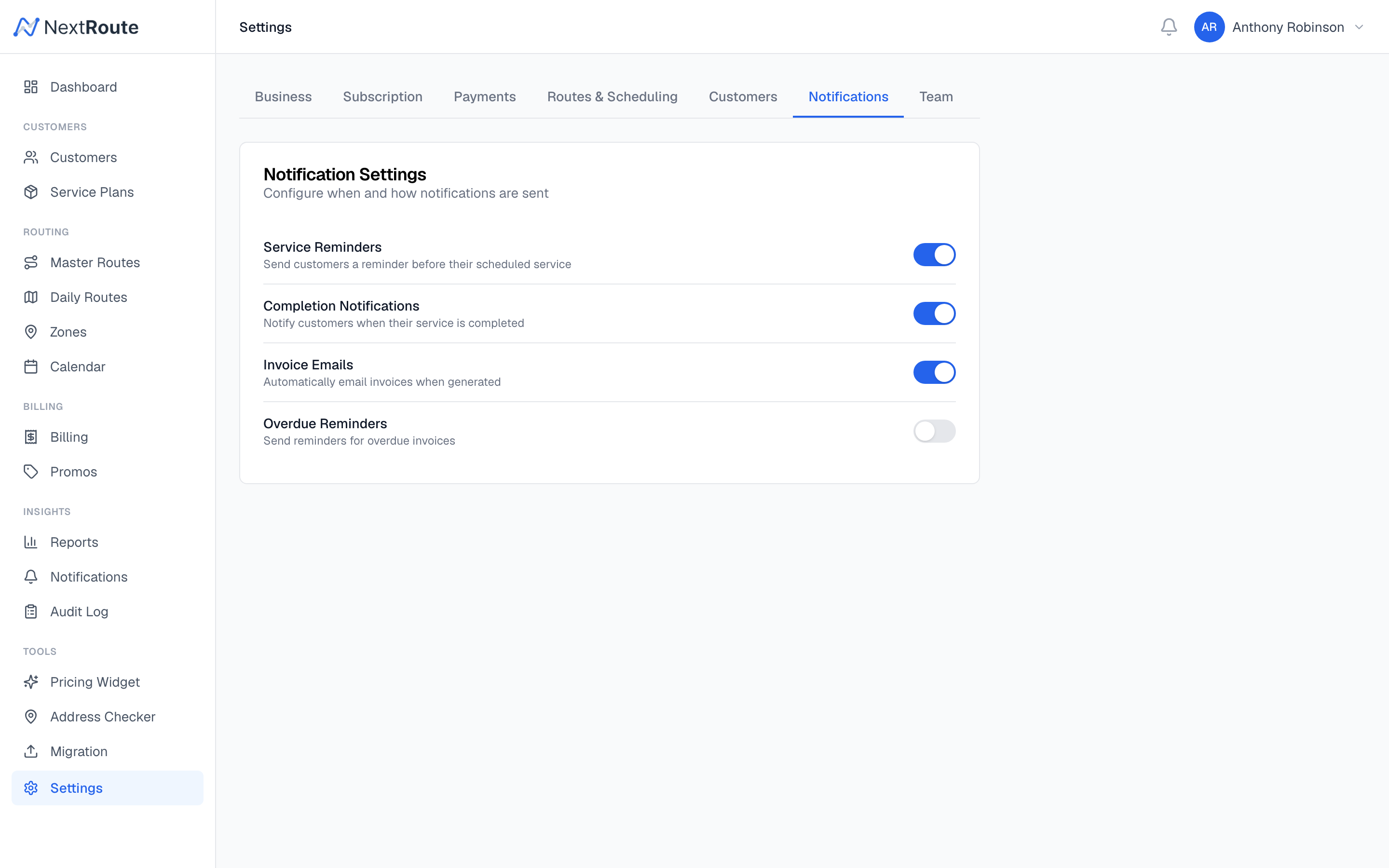 Notification Settings